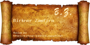 Birkner Zamfira névjegykártya